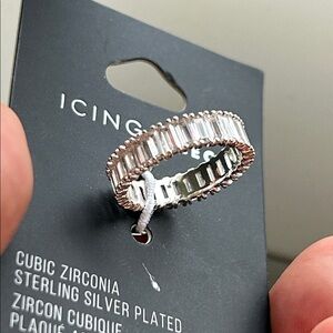 🖤NEW🔺SZ 7 Sterling Silver Plated Cubic Zirconia Ring